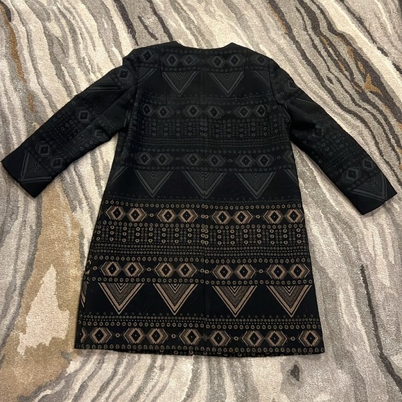 Vintage Max Mara Black Jacquard Wool Coat - Picture 6 of 16